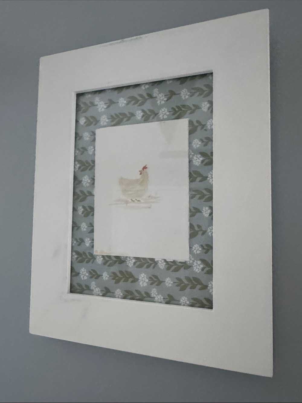 Watercolor Chicken Art - Cream & Red - Picture 2 of 5